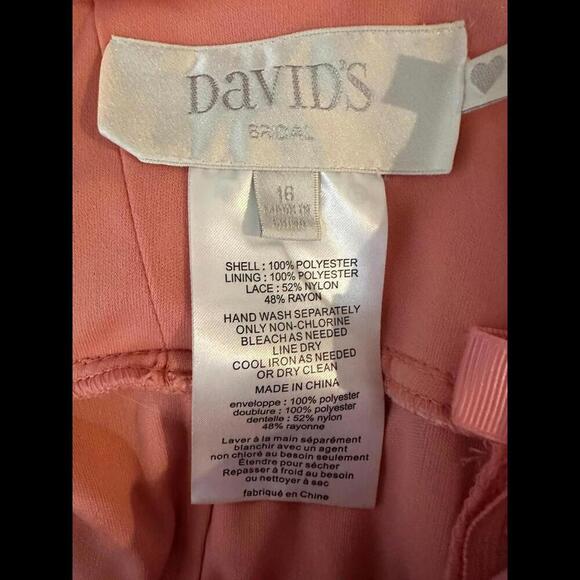 Elegant Pink Dress by David's Bridal - Size 16 - Picture 3 of 3